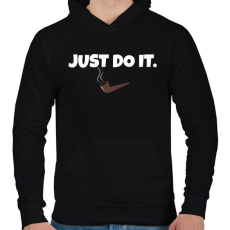 PRINTFASHION JUST DO IT 2 - Férfi kapucnis pulóver - Fekete