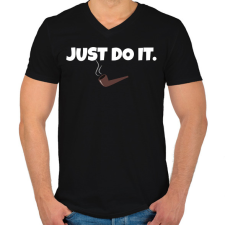 PRINTFASHION JUST DO IT 2 - Férfi V-nyakú póló - Fekete férfi póló