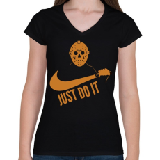 PRINTFASHION Just do it halloween 1 - Női V-nyakú póló - Fekete