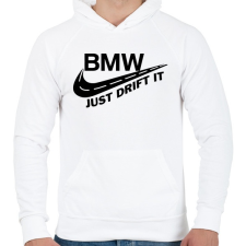 PRINTFASHION Just drift it - Férfi kapucnis pulóver - Fehér férfi pulóver, kardigán