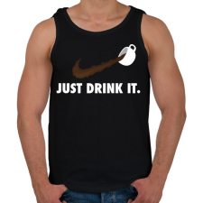 PRINTFASHION Just drink it - kávé - Férfi atléta - Fekete atléta, trikó