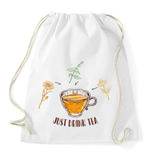 PRINTFASHION Just drink tea - Sportzsák, Tornazsák - Fehér tornazsák