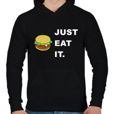 PRINTFASHION just eat it - Férfi kapucnis pulóver - Fekete