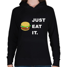 PRINTFASHION just eat it - Női kapucnis pulóver - Fekete
