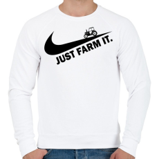 PRINTFASHION Just farm it - Férfi pulóver - Fehér