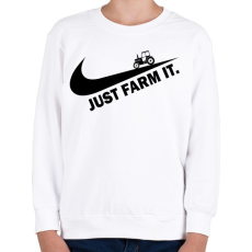 PRINTFASHION Just farm it - Gyerek pulóver - Fehér
