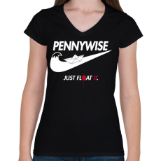 PRINTFASHION Just FLOAT it! - Női V-nyakú póló - Fekete
