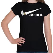 PRINTFASHION Just hit it!! - Női póló - Fekete női póló