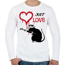 PRINTFASHION Just love - Graffiti patkány - Férfi hosszú ujjú póló - Fehér férfi póló