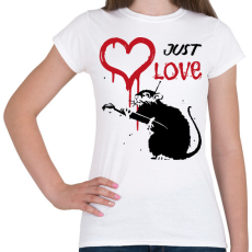 PRINTFASHION Just love - Graffiti patkány - Női póló - Fehér