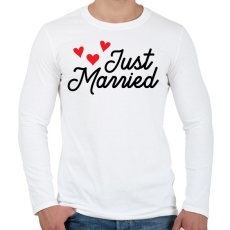 PRINTFASHION Just Married - Férfi hosszú ujjú póló - Fehér