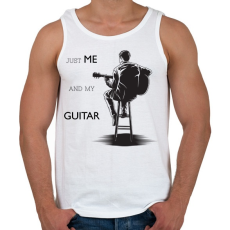 PRINTFASHION Just me and my guitar - Férfi atléta - Fehér