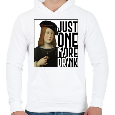 PRINTFASHION Just one more drink - Férfi kapucnis pulóver - Fehér