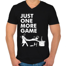 PRINTFASHION Just one more game - Férfi V-nyakú póló - Fekete férfi póló