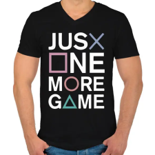 PRINTFASHION Just one more game - Férfi V-nyakú póló - Fekete férfi póló