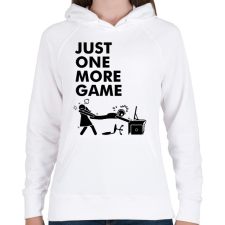 PRINTFASHION Just one more game - Női kapucnis pulóver - Fehér női pulóver, kardigán