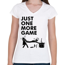 PRINTFASHION Just one more game  - Női V-nyakú póló - Fehér női póló