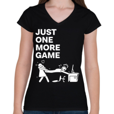 PRINTFASHION Just one more game - Női V-nyakú póló - Fekete