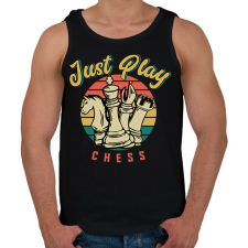 PRINTFASHION Just play chess - Sakkozzunk - Férfi atléta - Fekete atléta, trikó