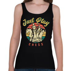 PRINTFASHION Just play chess - Sakkozzunk - Női atléta - Fekete