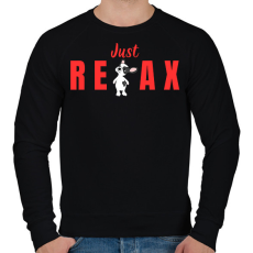 PRINTFASHION Just Relax kutyus - Férfi pulóver - Fekete