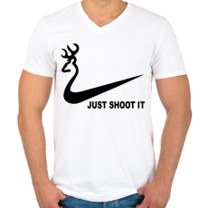 PRINTFASHION Just shoot it 2 - Férfi V-nyakú póló - Fehér
