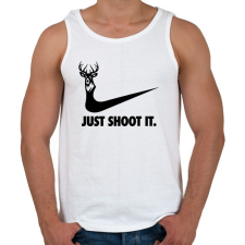 PRINTFASHION Just shoot it  - Férfi atléta - Fehér atléta, trikó