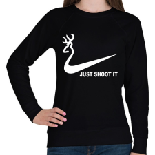 PRINTFASHION Just shoot it - Női pulóver - Fekete női pulóver, kardigán