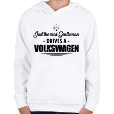 PRINTFASHION Just the real Gentleman - Volkswagen - Gyerek kapucnis pulóver - Fehér gyerek pulóver, kardigán