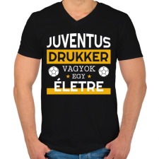 PRINTFASHION Juventus drukker - Férfi V-nyakú póló - Fekete férfi póló