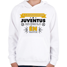 PRINTFASHION Juventus szurkoló - Gyerek kapucnis pulóver - Fehér gyerek pulóver, kardigán