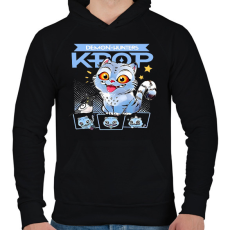PRINTFASHION K-Pop Demon Hunters Derpy - Férfi kapucnis pulóver - Fekete