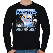 PRINTFASHION K-Pop Demon Hunters Derpy - Férfi pulóver - Fekete férfi pulóver, kardigán