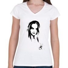 PRINTFASHION k-spiders f..png - Női V-nyakú póló - Fehér női póló