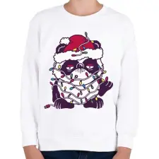 PRINTFASHION Kaácsonyi kutya karácsonyfa izzókkal - Gyerek pulóver - Fehér gyerek pulóver, kardigán