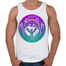 PRINTFASHION kábitott farkas - Férfi atléta - Fehér atléta, trikó