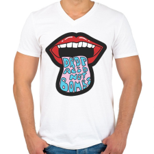 PRINTFASHION Kábszit dobj, ne bombát - Férfi V-nyakú póló - Fehér férfi póló