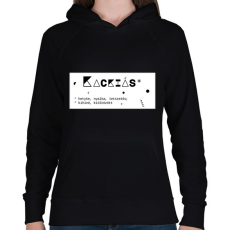 PRINTFASHION Kackiás - Női kapucnis pulóver - Fekete