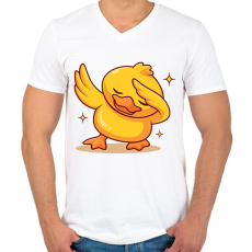 PRINTFASHION kacsa - Férfi V-nyakú póló - Fehér