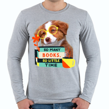 PRINTFASHION Kacsavadász retriever kutya könyvekkel - Férfi hosszú ujjú póló - Sport szürke férfi póló