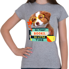 PRINTFASHION Kacsavadász retriever kutya könyvekkel - Női póló - Sport szürke női póló