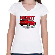 PRINTFASHION KADETT - Női V-nyakú póló - Fehér