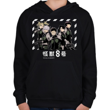 PRINTFASHION Kaiju no.8 - Gyerek kapucnis pulóver - Fekete gyerek pulóver, kardigán
