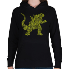 PRINTFASHION Kaiju - Női kapucnis pulóver - Fekete női pulóver, kardigán