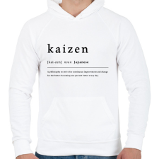 PRINTFASHION Kaizen - Férfi kapucnis pulóver - Fehér férfi pulóver, kardigán