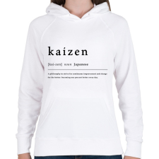 PRINTFASHION Kaizen - Női kapucnis pulóver - Fehér női pulóver, kardigán