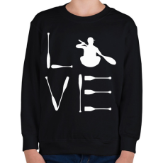 PRINTFASHION Kajak love - Gyerek pulóver - Fekete