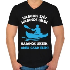 PRINTFASHION Kajakos leszek - Férfi V-nyakú póló - Fekete férfi póló