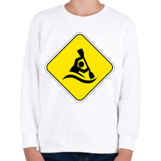 PRINTFASHION Kajakos tábla - Gyerek pulóver - Fehér