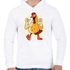 PRINTFASHION Kakas - Férfi kapucnis pulóver - Fehér férfi pulóver, kardigán